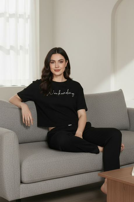 Zivame Knit Poly Loungewear Top - Black Beauty — image 4